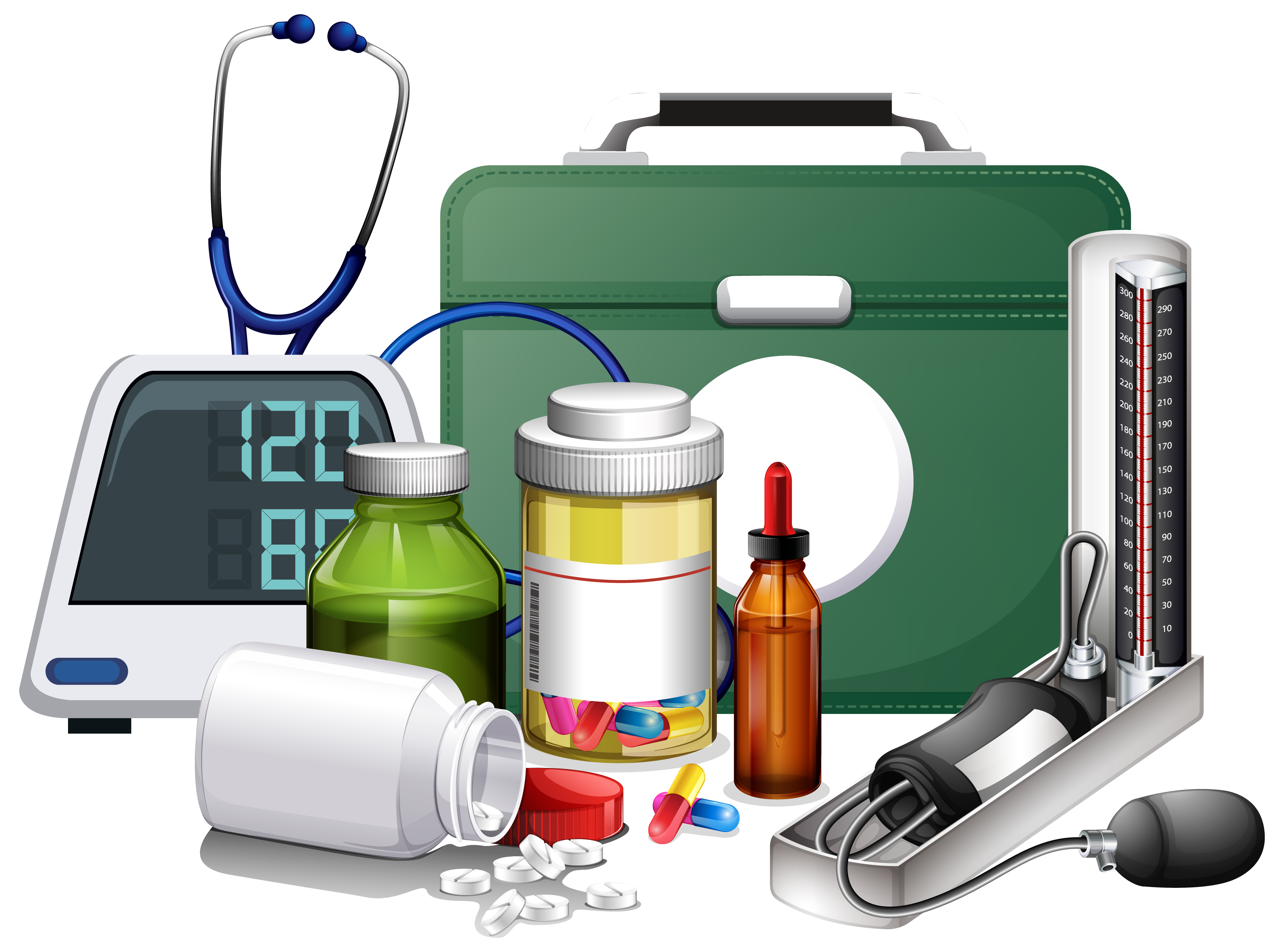 Image illustrating various medical and home care equipment